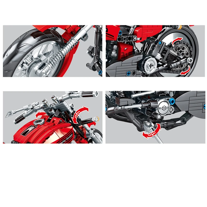Technic series Creator Expert Davidson Fat Boy мотоциклетные строительные блоки наборы кирпичи