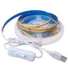 Светодиодная лента RA90 с переключателем USB, гибкая LED полоска с высокой плотностью светодиодовм, теплая естественная белая полоска, 5 в постоянного тока