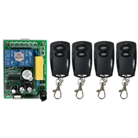 ac 220v 2ch 2ch remote control light switch relay output radio receiver module and black transmitte garage doors electric doors