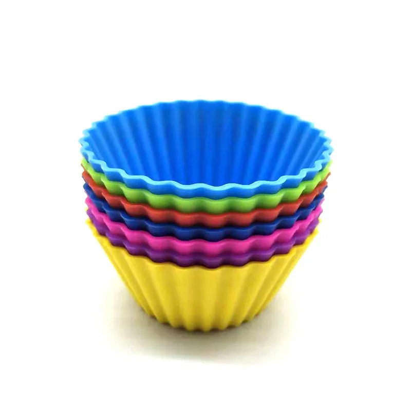 12 шт./лот силиконовая форма для торта круглой формы маффинов капкейков выпечки