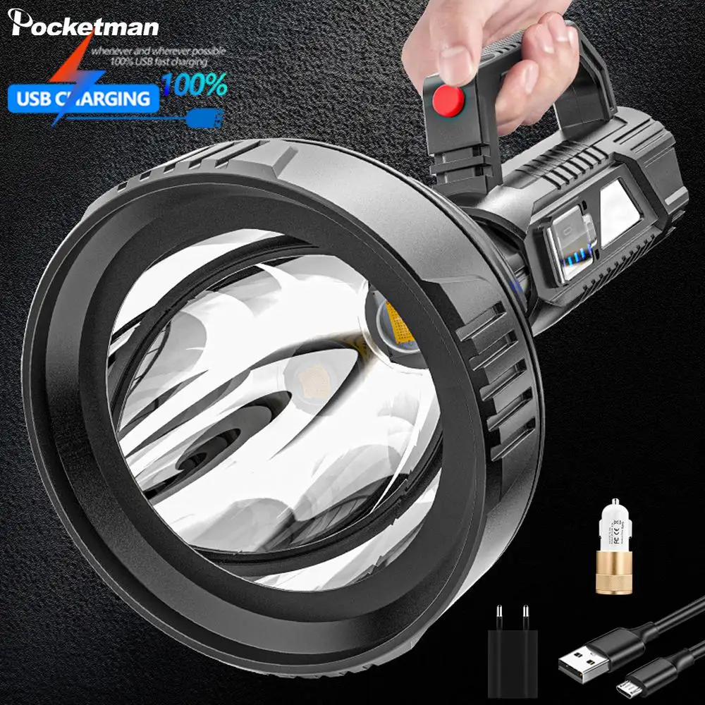 

Super Bright LED Work Lamp Portable Flashlight Built-in Battery LED Searchlight USB Rechargeable Work Light Waterproof Torch