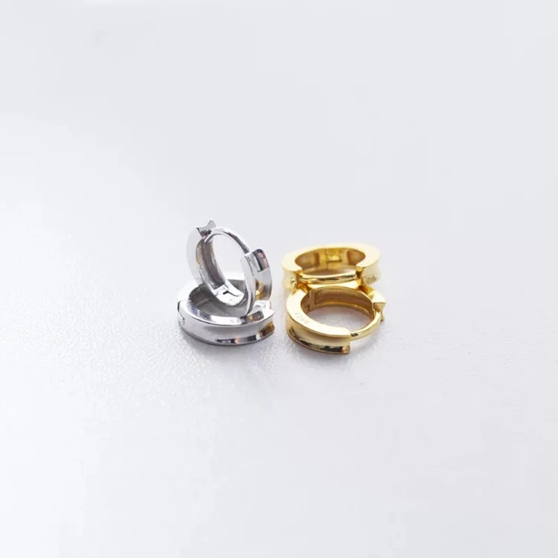 Женские серебряные серьги простой дизайн геометрическое ушное кольцо с желобом