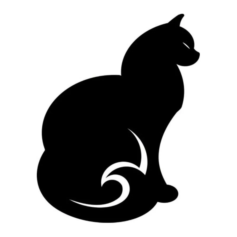 

Креативная мультяшная кошка оформление автомобиля искусственная черная/серебряная 11*14,2 см