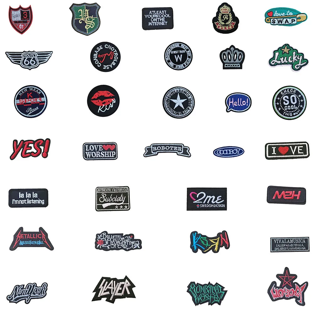 

Letter self-adhesive patch micro-chapter embroidery DIY clothing supplies fabric can be sewn children's jeans accessories