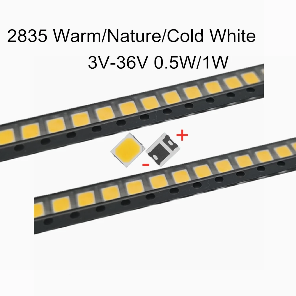 100 шт. SMD led 2835 0 5 Вт 1 высокая яркость белый 3 в 6 9 18 36 3000 мА 10000 30 60 50 к светодиодные