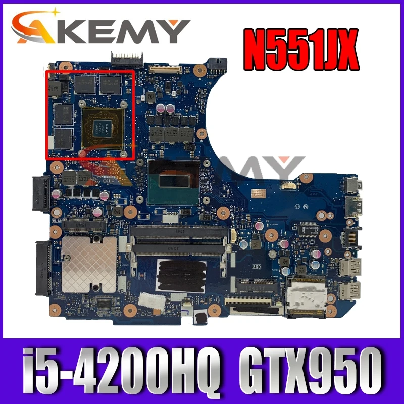 

N551JX i5-4200HQ Процессор GTX950 2 ГБ видеопамяти Материнская плата ASUS N551JB N551JW N551JK N551JM Материнская плата ноутбука 90NB08C0-R00030 тестирование