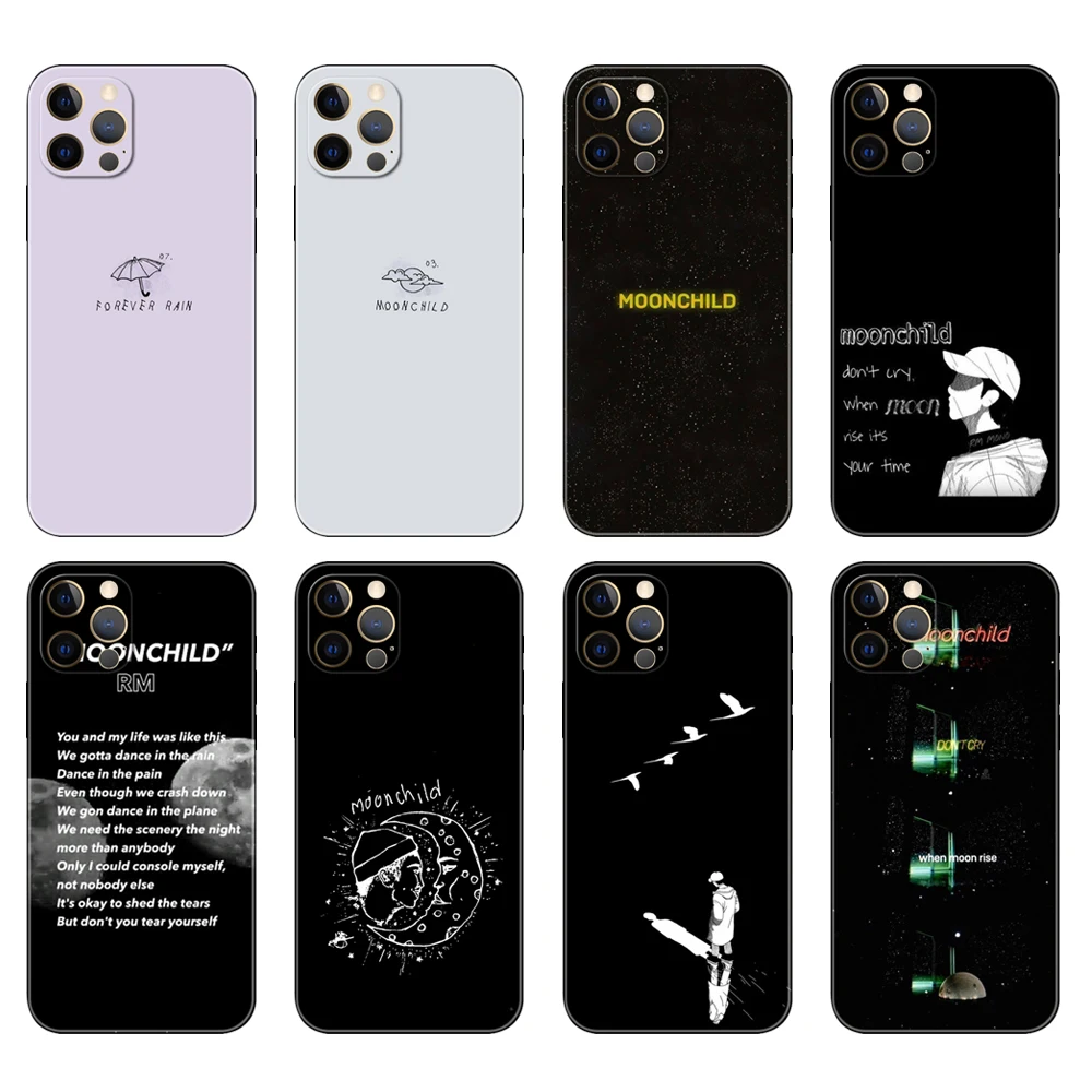 Черный чехол из ТПУ для iphone 5s se 6 6s 7 8 plus x 10 XR XS 11 12 mini pro MAX задняя крышка RM моно 2018