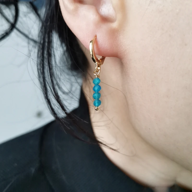 

Апатитовые серьги 14K, покрыто золотом, обручи нежный ограненные драгоценные камни Boho заявление ювелирные серьги для Для женщин Aretes De Mujer; Бол...