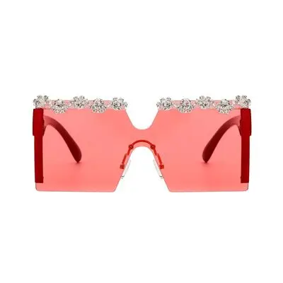 

2021 square fashion frameless oversized diamond sunglasses trend for men and women