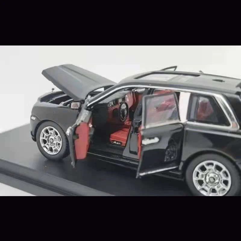 

Model Car 1/64 Time Micro Rolls-R Cullinan Metallic Black Alloy Model Limited 999 Open Doors Collection New