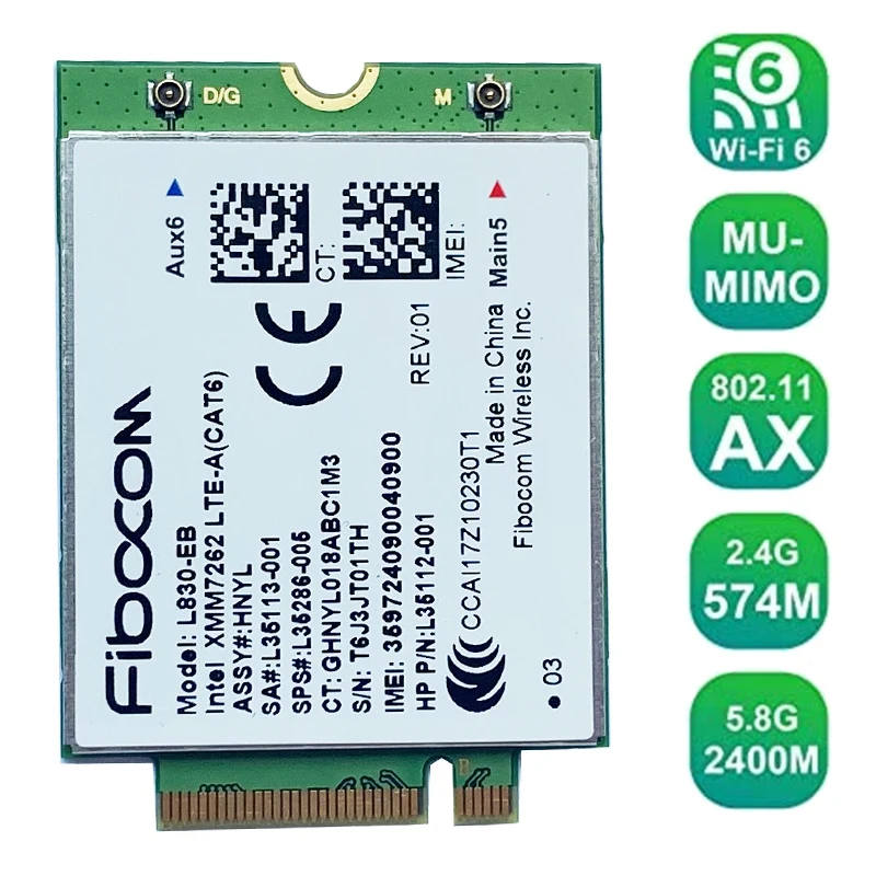 L830-EB 4LTE WWAN карты для HP L35286-005 XMM 7262 LTE-Advanced Cat6 300 Мбит/с на 640 650 G5 840 846 850 G6 X360 830 |