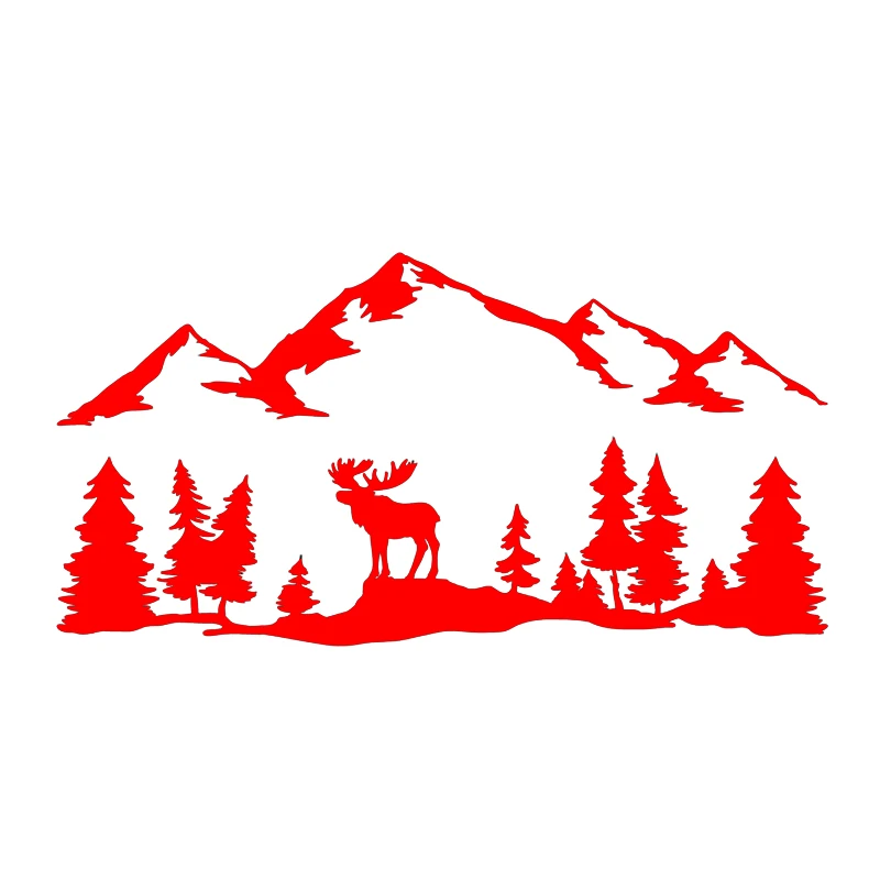 

Dawasaru Creative Car Stickers Camper Offroad Moose Trees Forest Decals Cover Scratches Waterproof KK ,43cm*22cm