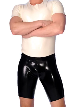 

Мужское латексное женское сексуальное черное резиновое облегающее нижнее белье Модные шорты Фетиш брюки