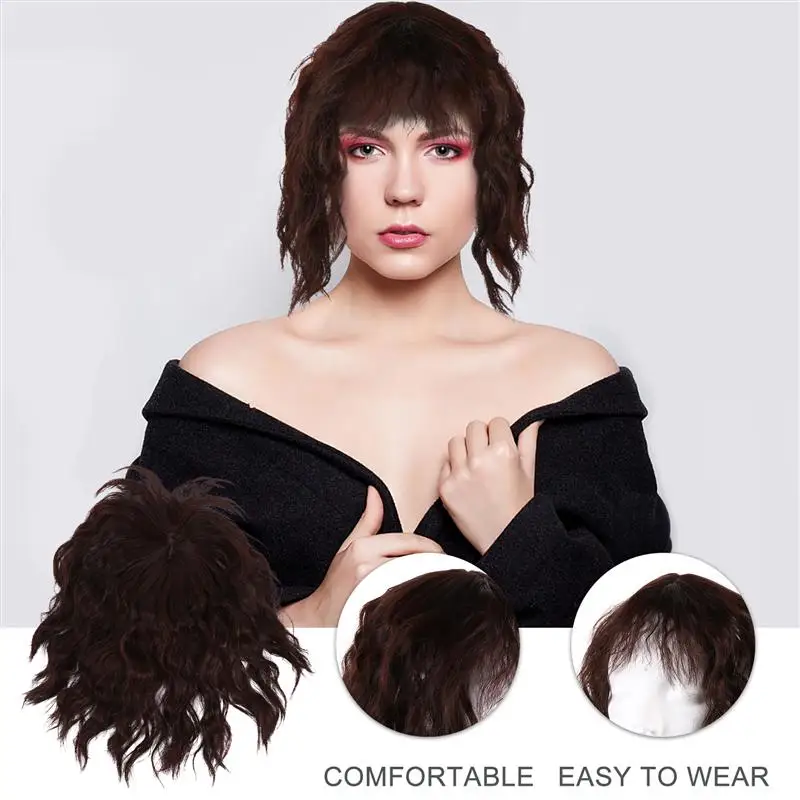 

1pc Clip in Bangs Replacement Piece Realistic Clip-in Hair Fringe Clip in Hair Extensions Fake Hair Pieces for Ladies Female