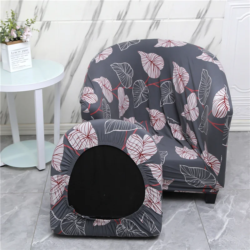 Чехол для кресла с принтом листьев стильный растягивающийся чехол из спандекса