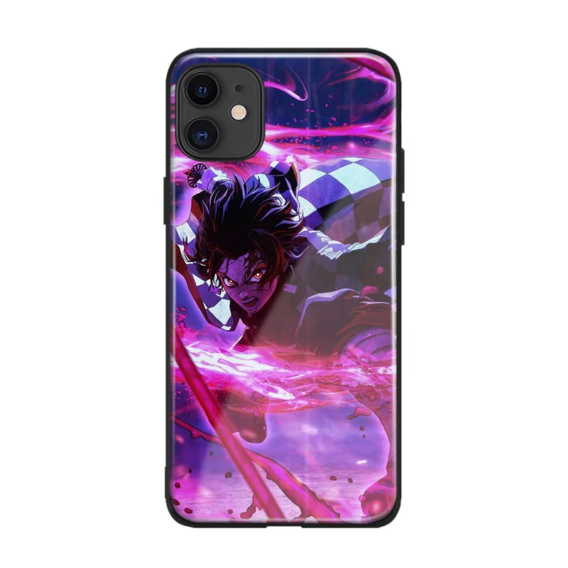 Чехол для телефона Tanjiro Kamado Kimetsu no Yaiba стеклянный чехол iPhone6 6s 7 8 x xr xs 11 pro max Samsung S note 9 - Фото №1