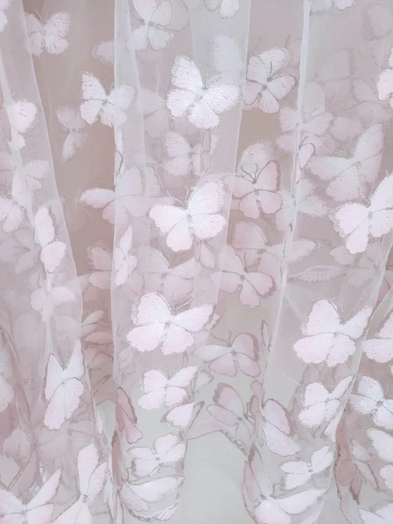 

Symmetrical Three-dimensional Sequin Butterfly Mesh Fabric DIY Clothing Hand Sewing Lace Accessories Flesh Pink