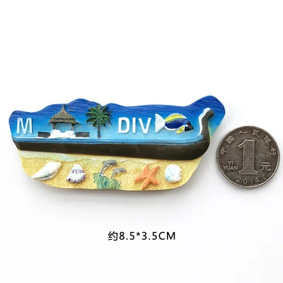 model-5 3D стерео мир туризма пейзаж сувенир холодильник магнит паста maldives морской пляж Магнитная фото паста - Цвет: model-5