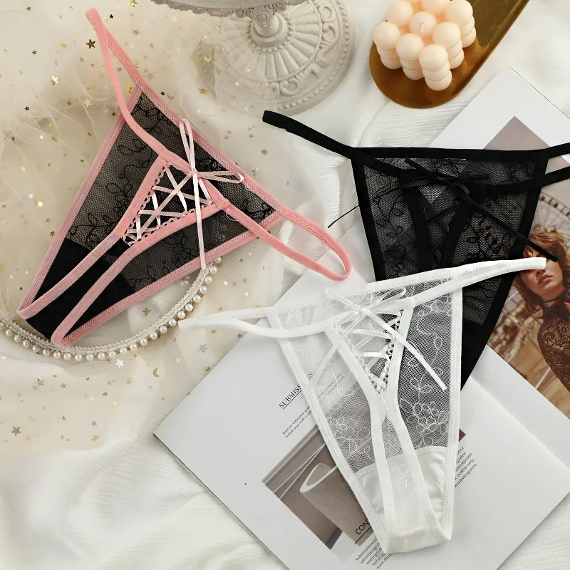 

Women Thong Pants Sexy Lace Panties Female Hollow Out T-Back Low Waist Sexy Underpants Seamless Women Panties Ladies G-String