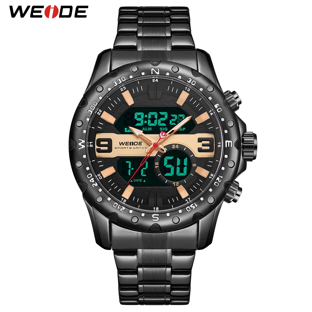 WEIDE роскошные брендовые часы кварцевые модные цифровые с календарем хронографом