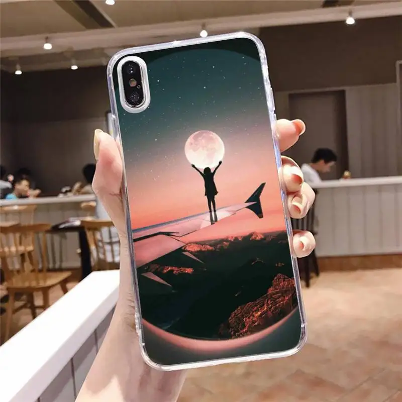 

Aircraft Airplane fly travel cloud Phone Case Transparent soft For iphone 5 5s 5c se 6 6s 7 8 11 12 plus mini x xs xr pro max