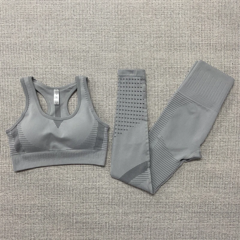 Бесшовный комплект для йоги 3 шт. женская одежда спортивного зала фитнеса