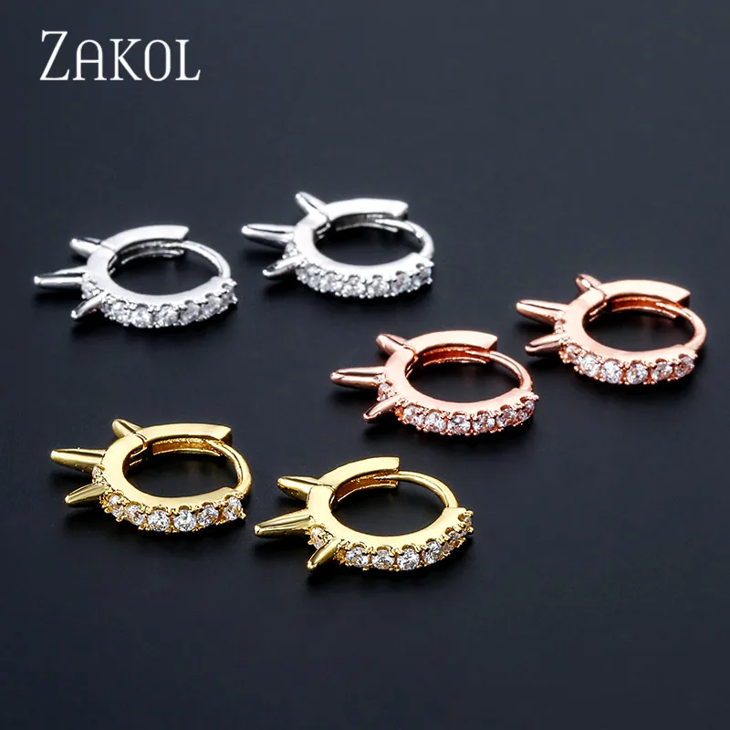 Женские и мужские серьги кольца с фианитом заклепками|Серьги-кольца| |