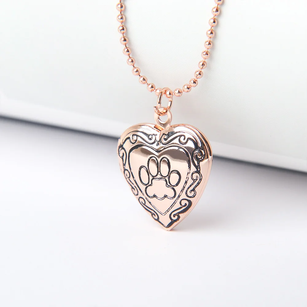 Ожерелье с изображением собачьей лапы фоторамка животными золотой серебряный