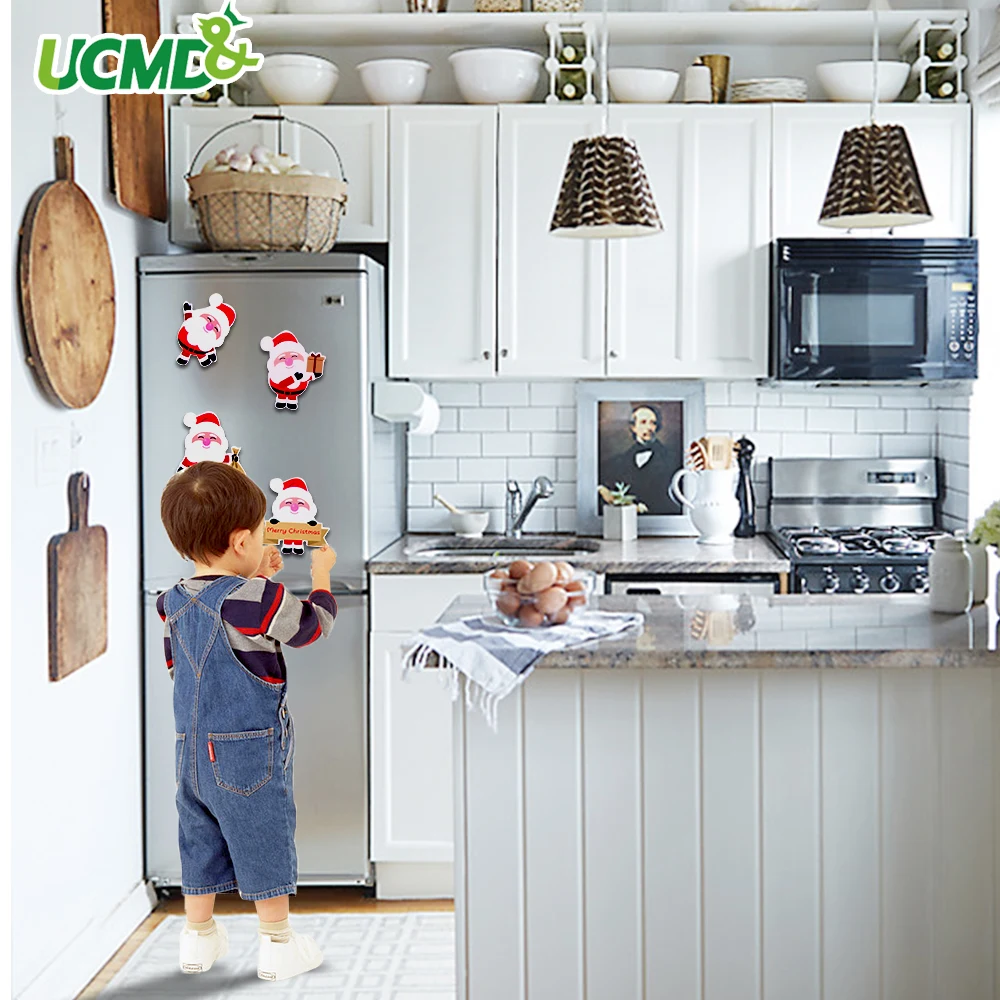 Санта Клаус Наклейки на холодильник рождественские наклейки украшения наклейка