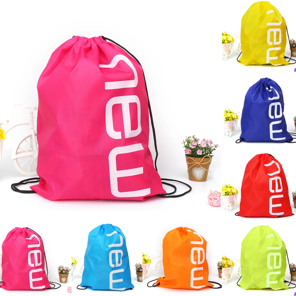 

EMVANV Drawstring Beach Bag Sport Gym Waterproof Sport Backpack Duffle Sack Bag Double Shoulder Bag Swimming