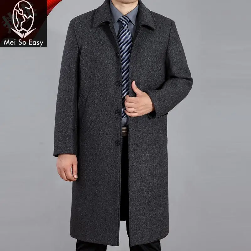 Новое поступление зимнее мужское длинное дизайнерское пальто свободное