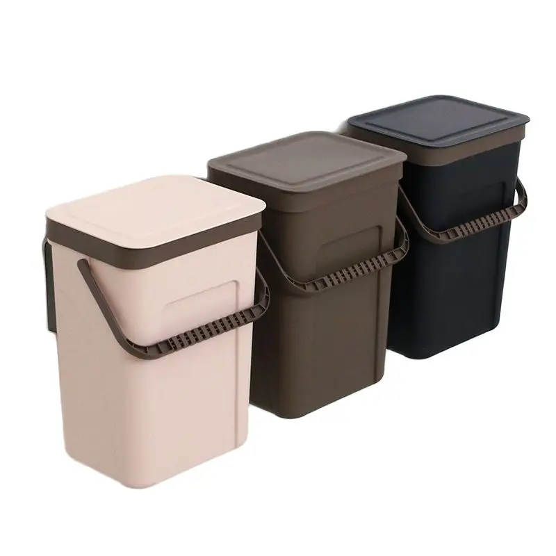 

Wall Mounted Trash Can Kitchen Compost Toilet Recycling Waste Paper Trash Can With Lid Basurero Cocina Room Accessories