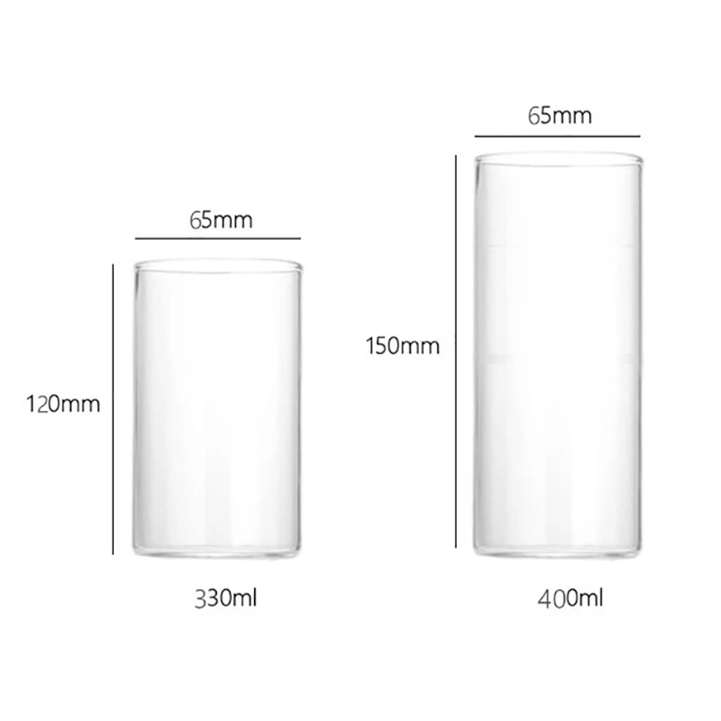 Термостойкая квадратная стеклянная чашка 330/400 мл для воды молока сока простая