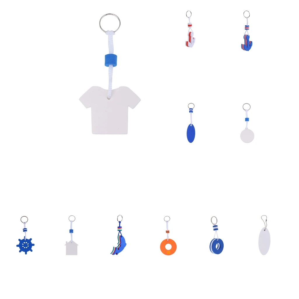 

4 Pieces Boating Sea Fishing Floating Key Chain Marine Keychain Shoreline Sailing