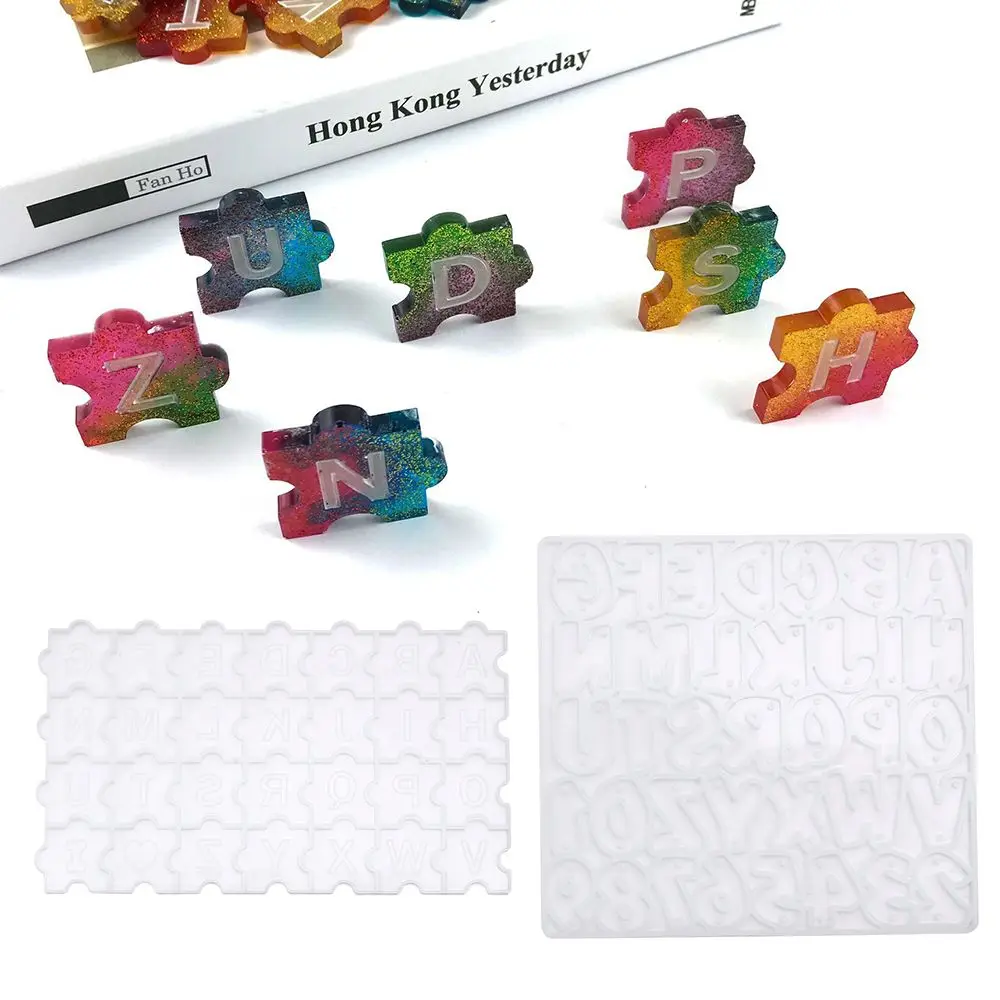 

Key Chain Pendants Bracelets UV Epoxy English Letters Jewelry Making Tools Alphabet Resin Mold Earrings Silicone Mould