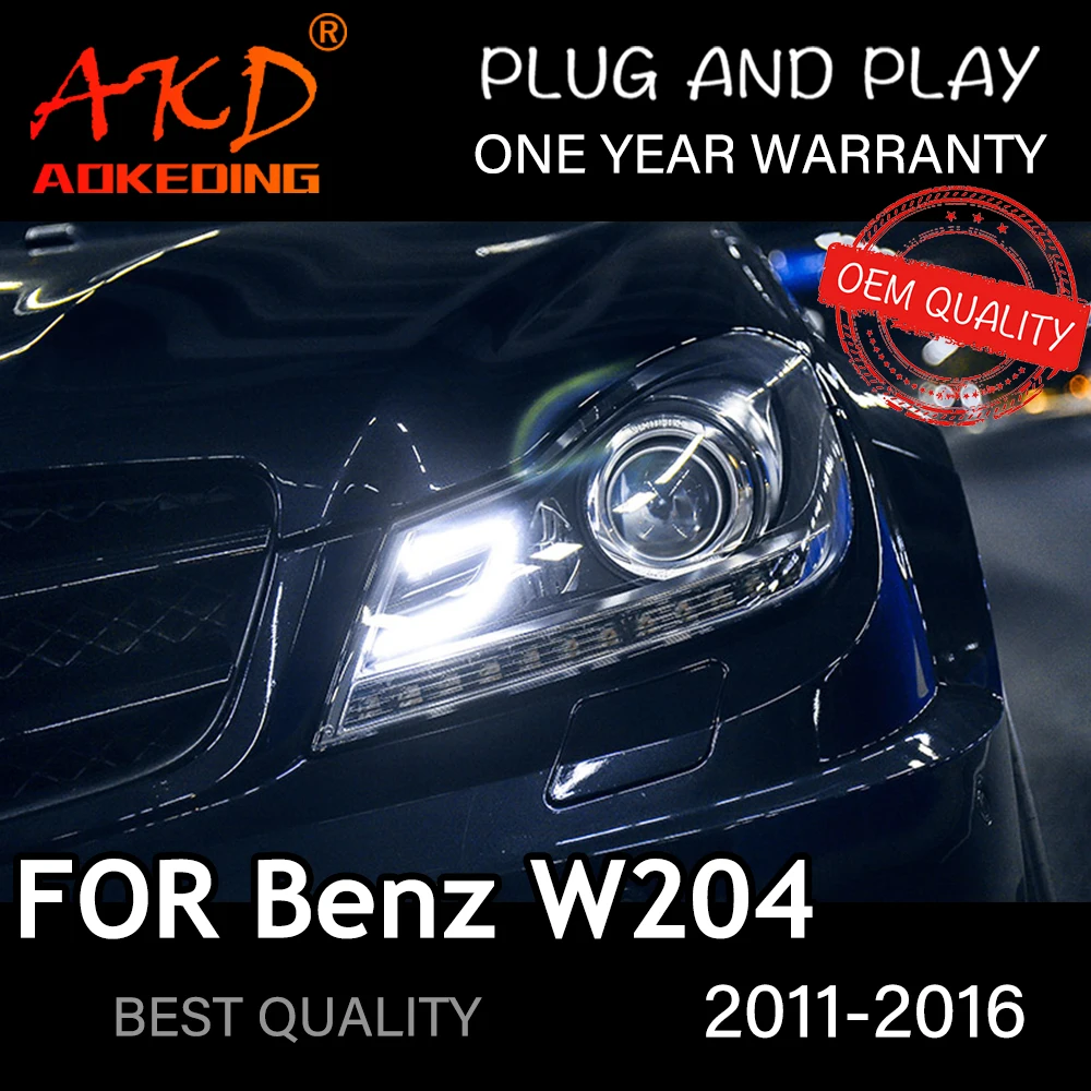 

Фары для Benz W204 2011-2014, автомобильные светодиодные фары DRL Hella 5, ксеноновые линзы Hid H7 C200 C260, автомобильные аксессуары
