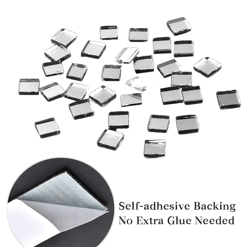 

1464PCS Self-Adhesive Glass Stickers Mini Mosaic Tiles Square Real Glass Mirror Wall Stickers Anticorrosion Interior Decoration