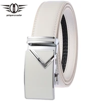 new brand genuine leather belt white fashionable automatic alloy buckle male belt high quality cowskin golf belts for men r47