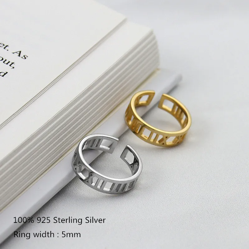 

Buyee Fashion Wedding Ring Sets Simple Shiny Roman Numeral Real 925 Sterling Silver Lover Couples Ring Women Men Wedding Jewelry