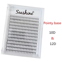 seashine point narrow stem premade volume fans lash 10d12d slim thin pointy base russian volume fans lash eyelashe extension