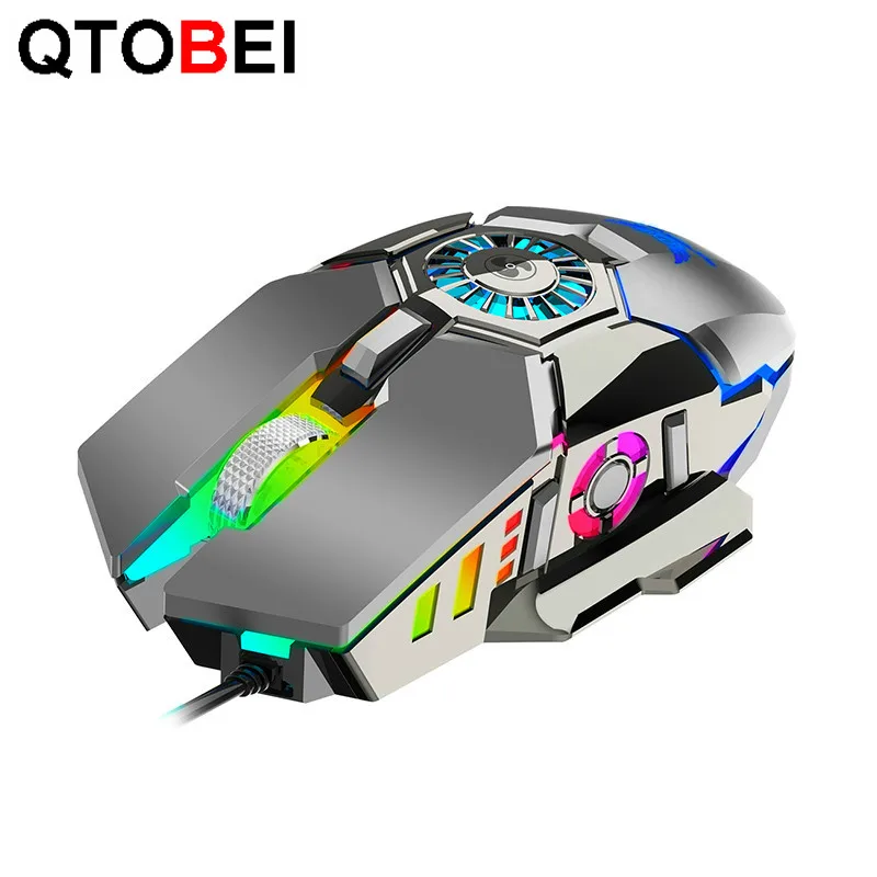 

Profession Wired Gaming Mouse RGB 7 Buttons 6400 DPI USB Computer Mouse Gamer Mice with Cooling Fan Gaming Mouse