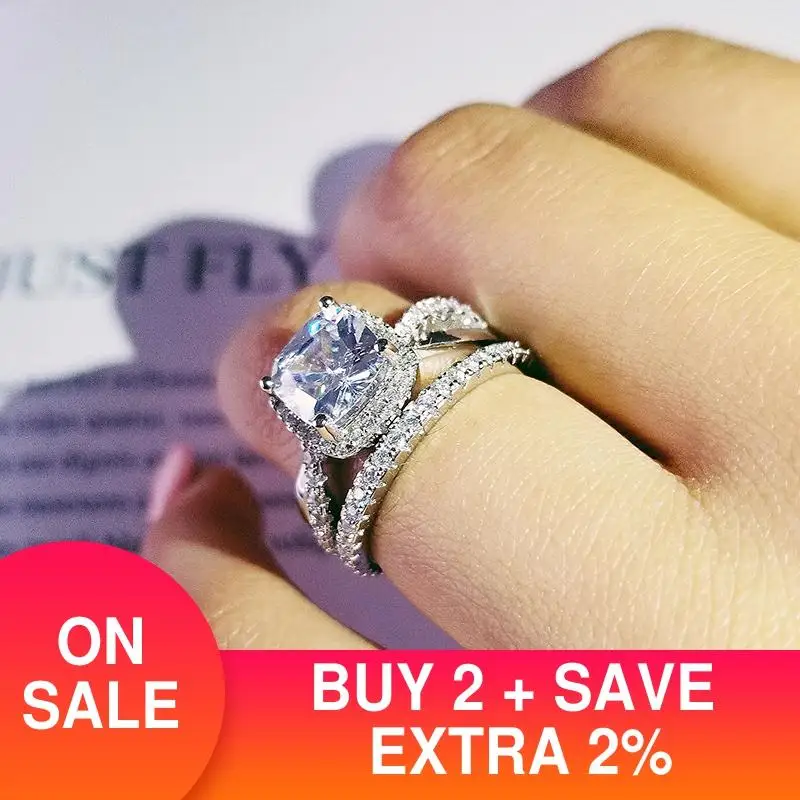 Женский комплект свадебных колец Moonso обручальное кольцо из стерлингового