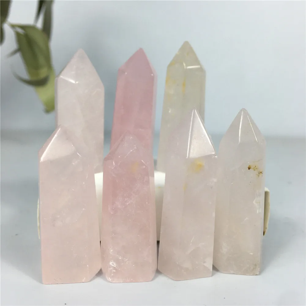 

(4-5cm) Natural Crystal Point Wand Amethyst Rose Quartz Crystals Healing Energy Wicca Crafts Home Decoration WitchcraftTower