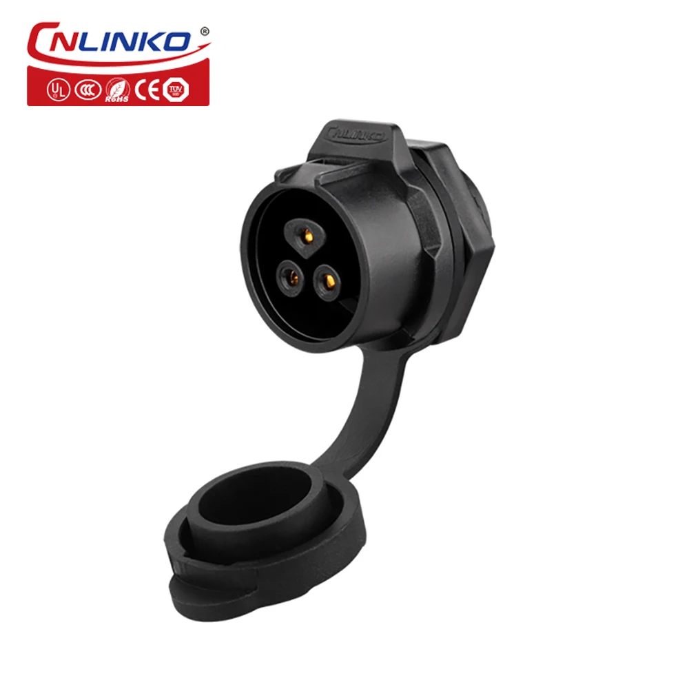 CNLinko M16 3 Pin 250V 10A IP67 Водонепроницаемый черный PBT пластиковый промышленный