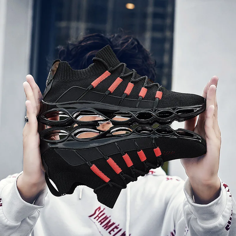 Новые мужские дышащие кроссовки Flyknit; мужские кроссовки для бега; большие размеры 39-48; мужские спортивные кроссовки для ходьбы и бега