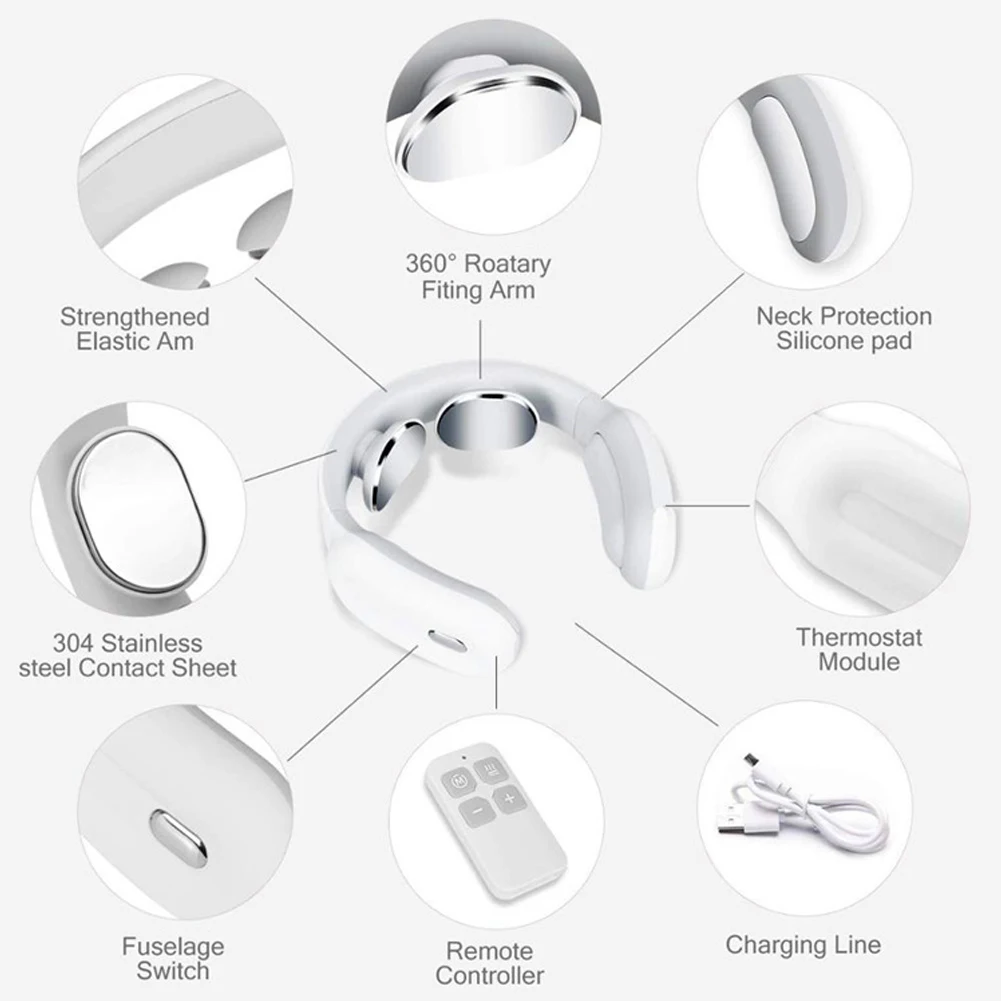 

Electric Pulse Therapy Neck Massager Smart Portable Neck Massage Equipment Relief Pain Deep Tissue Massage Machine Relaxation