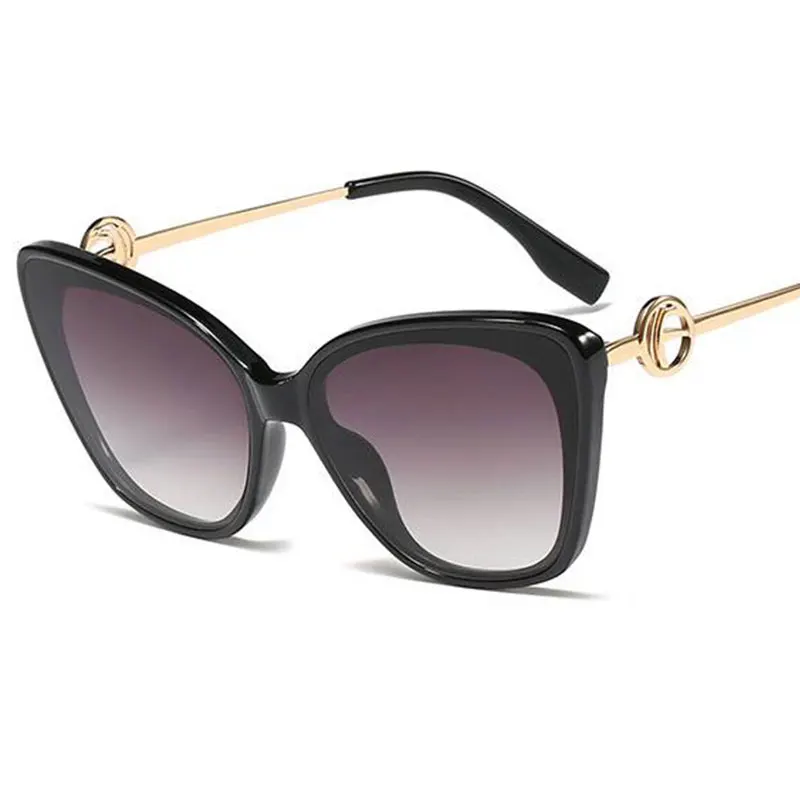 Очки солнцезащитные женские кошачий глаз модные большие брендовые Роскошные