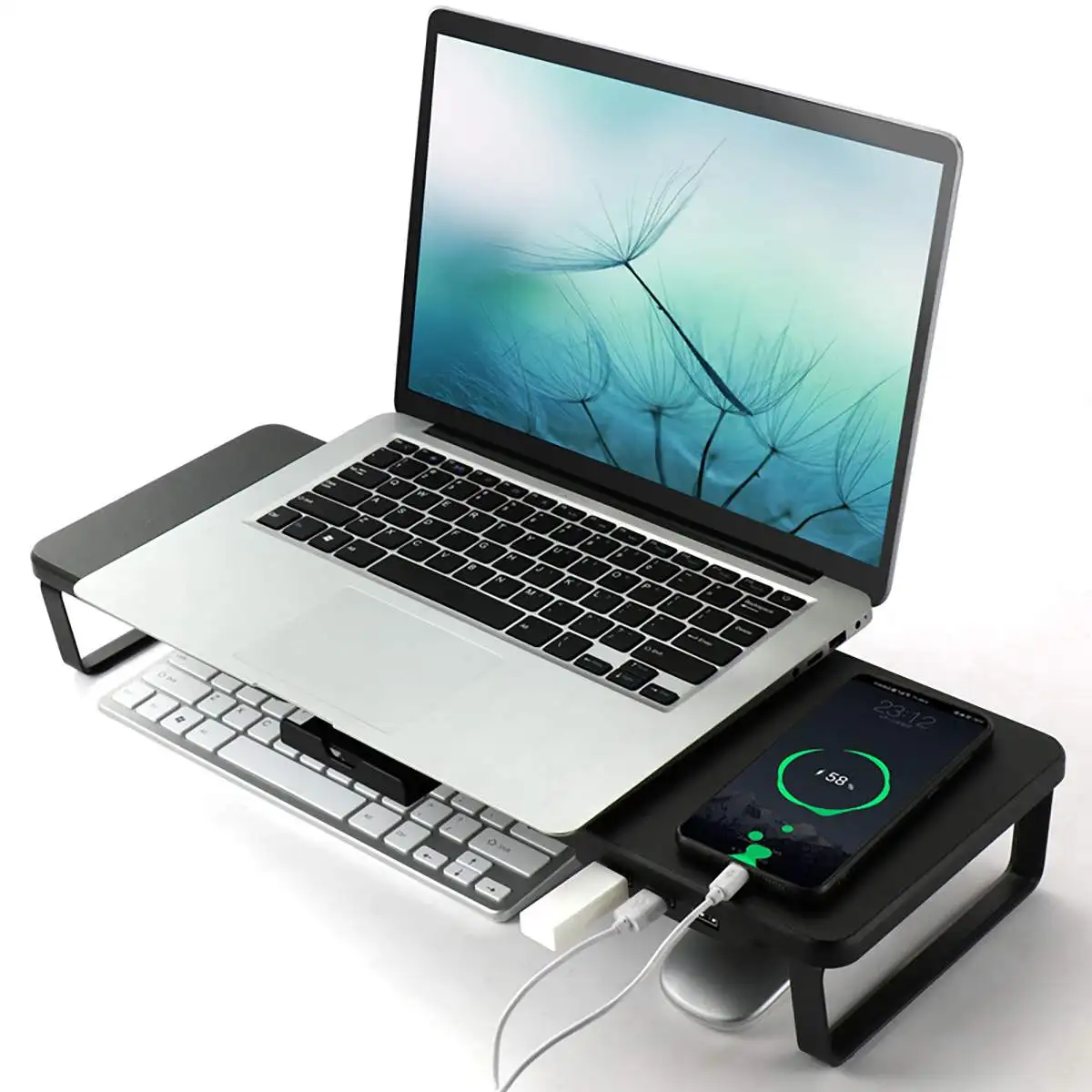 Monitor Stand Computer Riser 3 USB Port Support Charging Desk Phone Holder Multifunction Laptop Screen Shelf | Компьютеры и офис