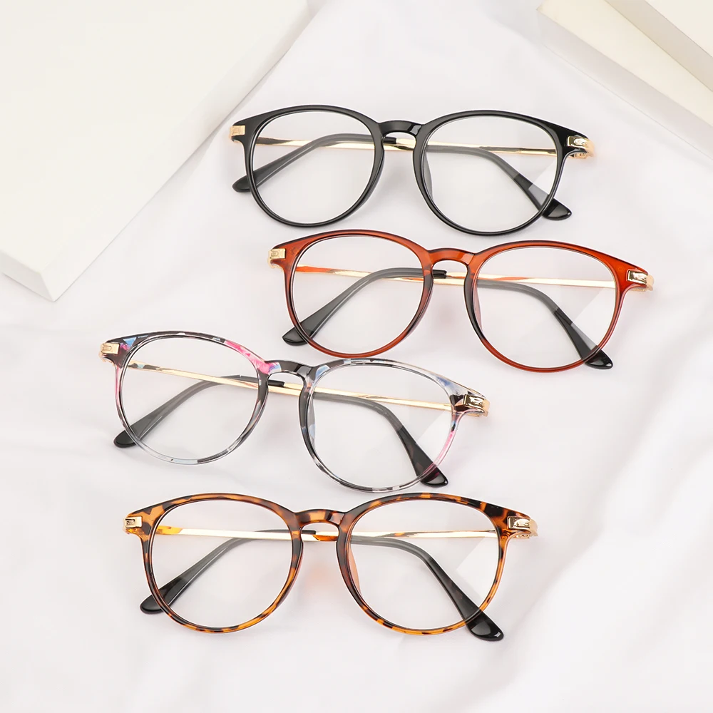 Очки унисекс ультралегкие круглые очки в металлической оправе винтажные