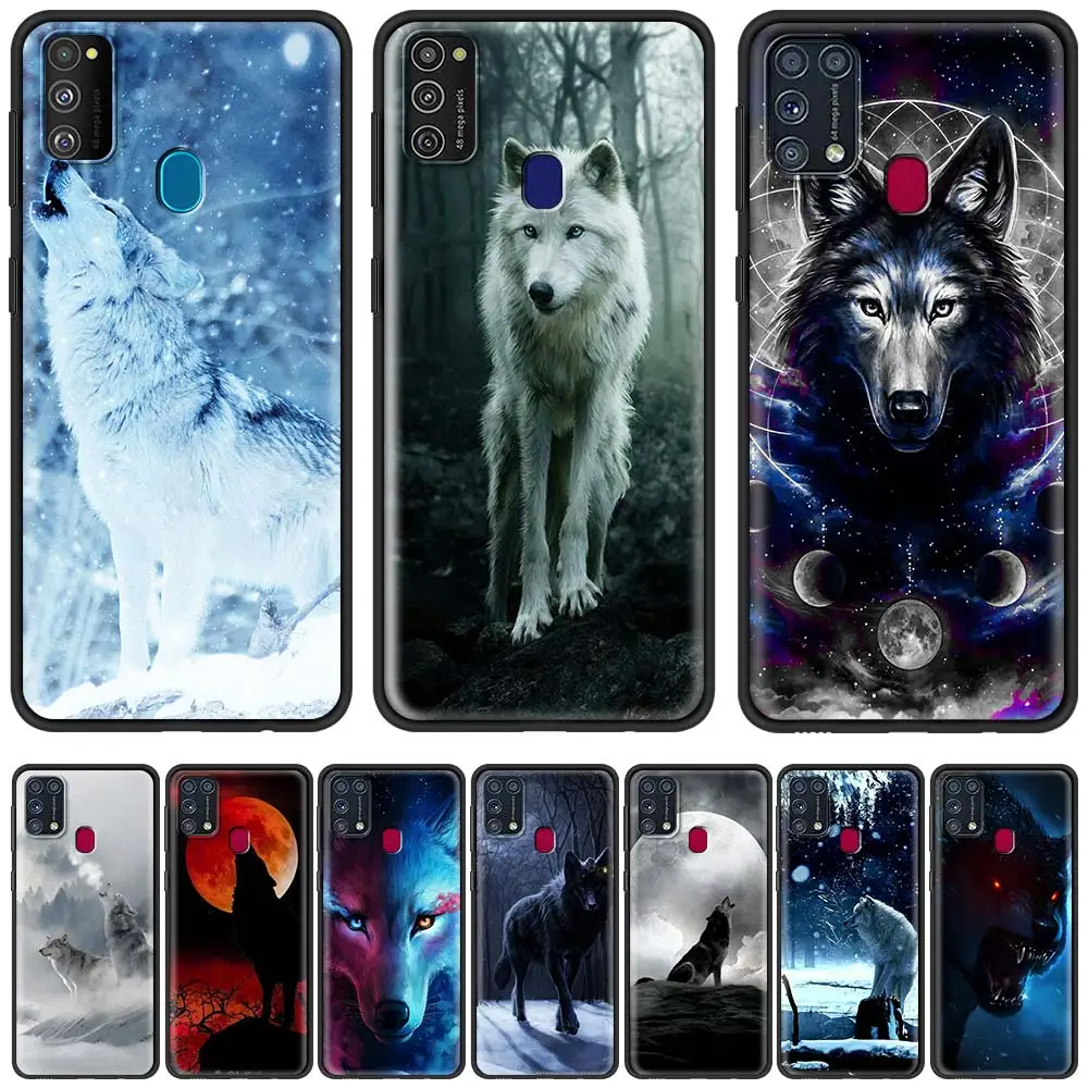 Волк Топ дизайн чехла для телефона Samsung Galaxy M31 M30s M51 M31s M11 M01 A7 A9 M20 M40 M30 M10 Черный